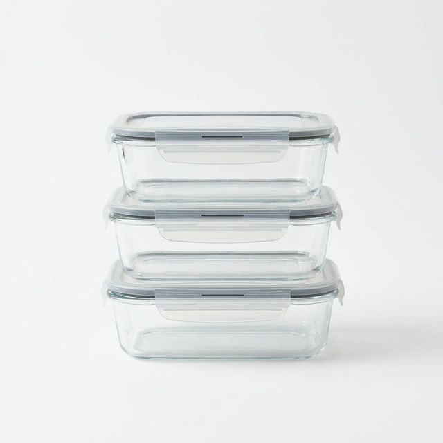 Glazen meal prep bakjes set